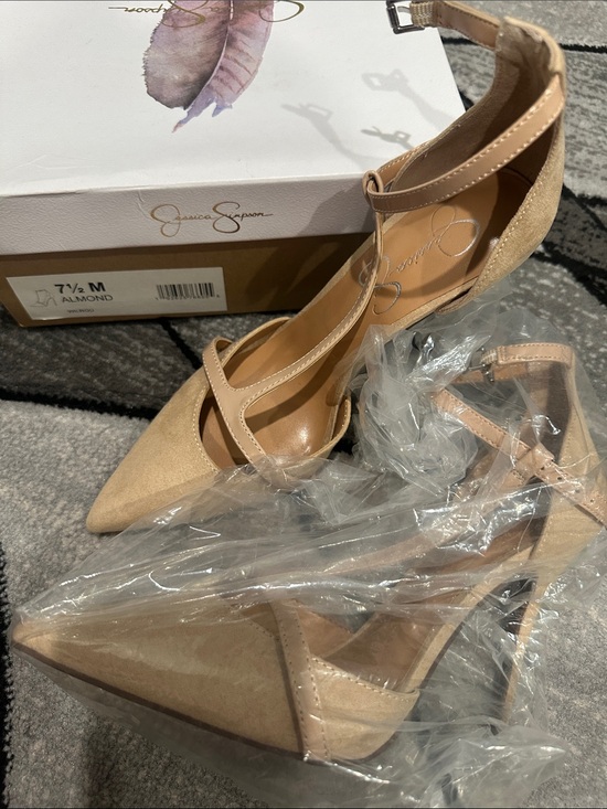 Jessica Simpson Shoes - Jessica Simpson Almond T-Strap Pointed Toe Heels